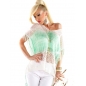 Pullover Miss Charm - Lochmuster - Creme/Mint