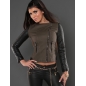 Jacke Miss Sissi - Biker - Khaki/Schwarz