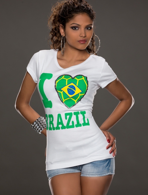 Kurzarmshirt Firstlook - Brazil - Weiss