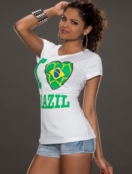 Kurzarmshirt Firstlook - Brazil - Weiss