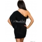 Kleid Pronto Moda - One Shoulder - Schwarz