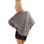 Bluse Made in Italy - Satin/Strass - Grau