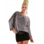 Bluse Made in Italy - Satin/Strass - Grau