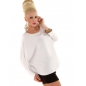Bluse Made in Italy - Satin/Strass - Weiss