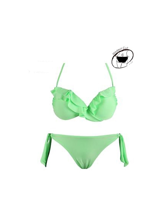 Bikini Rae - Rüschen - Neongrün