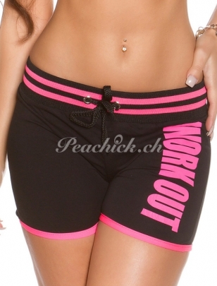 Sporty Shorts Koucla - Work Out - Schwarz/Pink