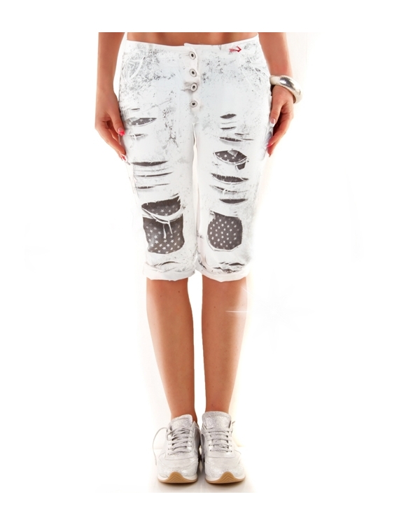 Caprihose 5People!S - Print - Creme