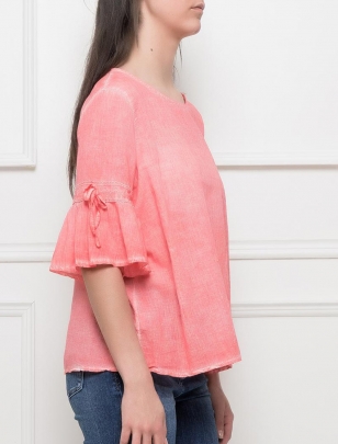 Bluse Tesoro - Oversized/Halbarm - Koralle