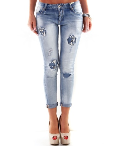 Jeans Mozzaar - Perlen - Blau