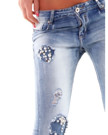 Jeans Mozzaar - Perlen - Blau