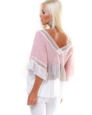 Bluse Pinka - VAusschnitt - Rosa