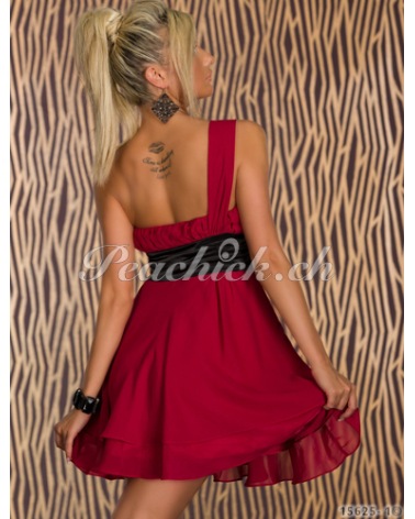 Kleid Goddess - One Shoulder - Rot
