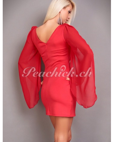 Kleid Mayaadi - Chiffon - Rot