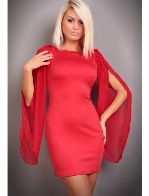 Kleid Mayaadi - Chiffon - Rot