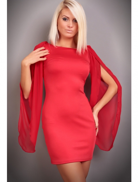 Kleid Mayaadi - Chiffon - Rot