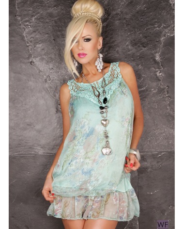 Kleid Fashion - Chiffon - Minze