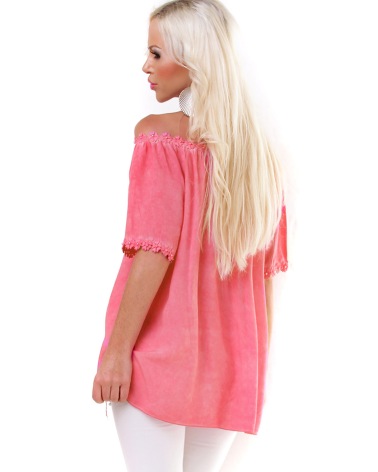 Tunikabluse Moda - Blumen - Oliv