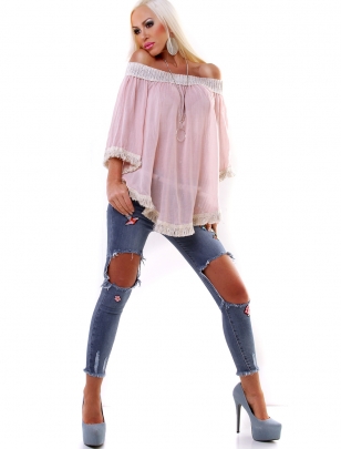 Bluse 5People!S - Poncho - Rosa