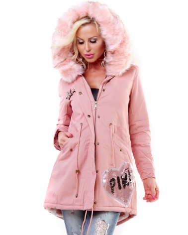 Jacke Regular Denim - Kuschel - Rosa