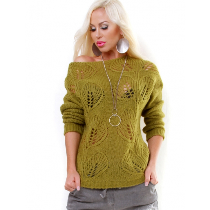 Pullover Blossun - Lochmuster - Beige