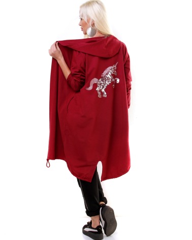 Jacke Styled in Italy - Einhorn - Weinrot