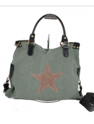 Shopper Bag - Star - Grün