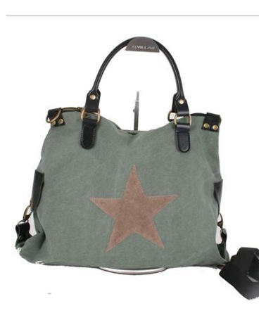 Shopper Bag - Star - Grün