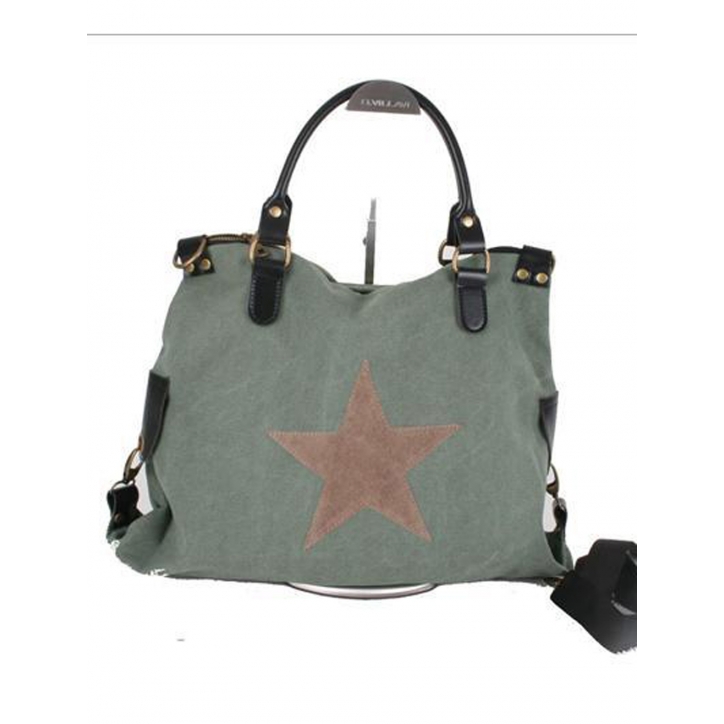 Shopper Bag - Star - Grün