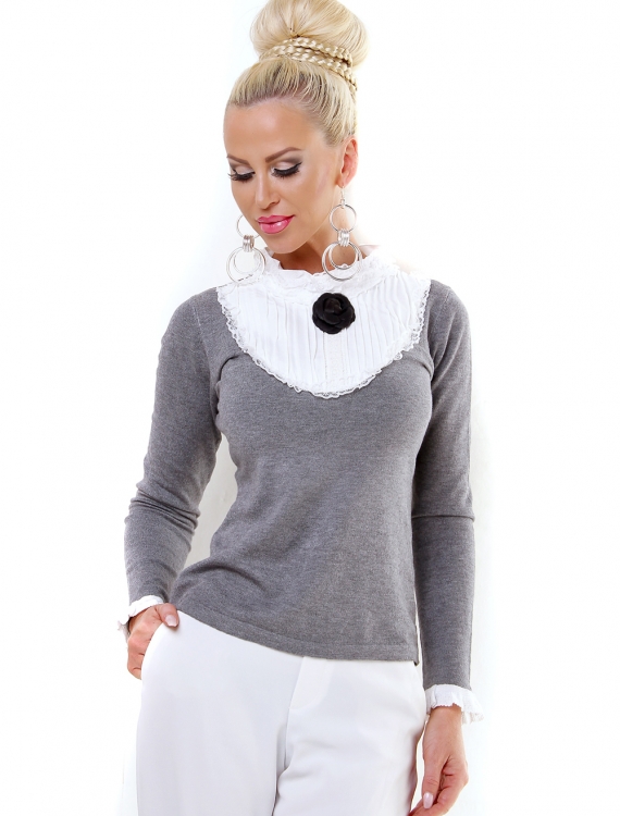 Pullover Beauty Women - Spitze - Grau