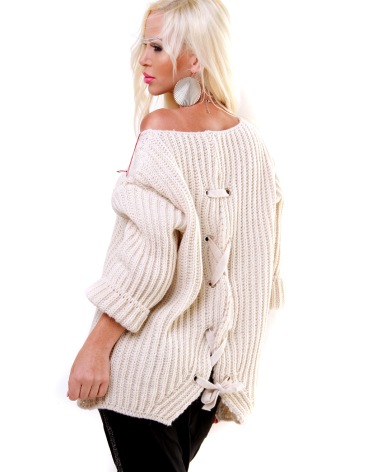 Pullover 5People!S - Geschnürt - Creme
