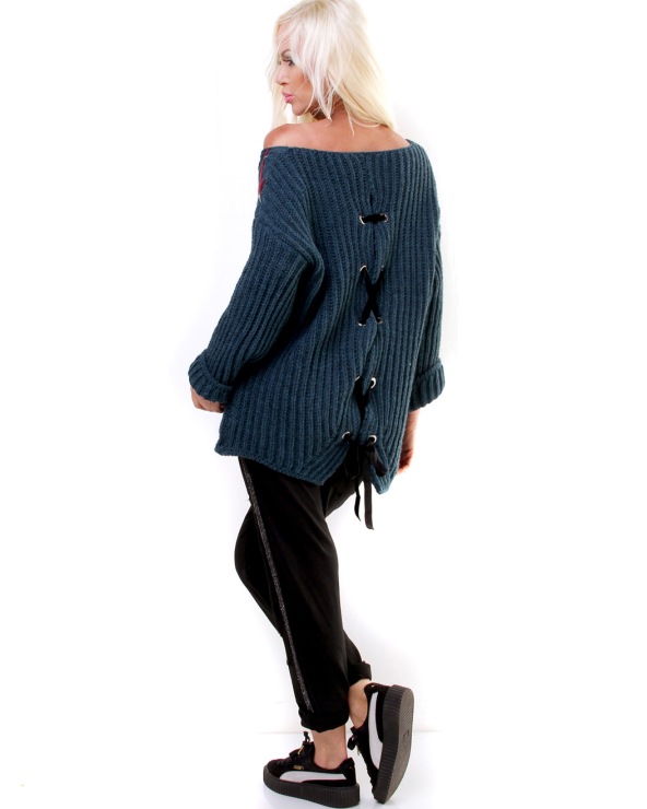 Pullover 5People!S - Geschnürt - Creme