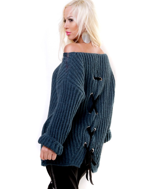 Pullover 5People!S - Geschnürt - Creme
