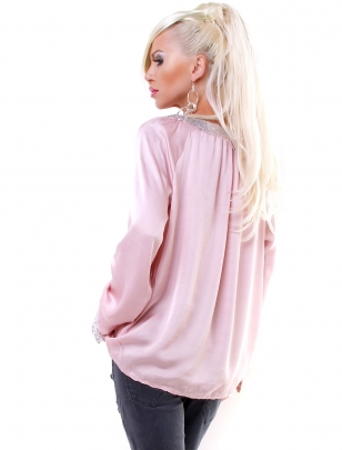 Bluse Made in Italy - Pailletten - Rosa