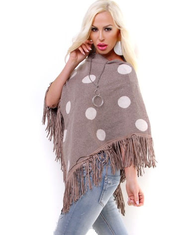 Poncho Memory&Co - Fransen - Schwarz