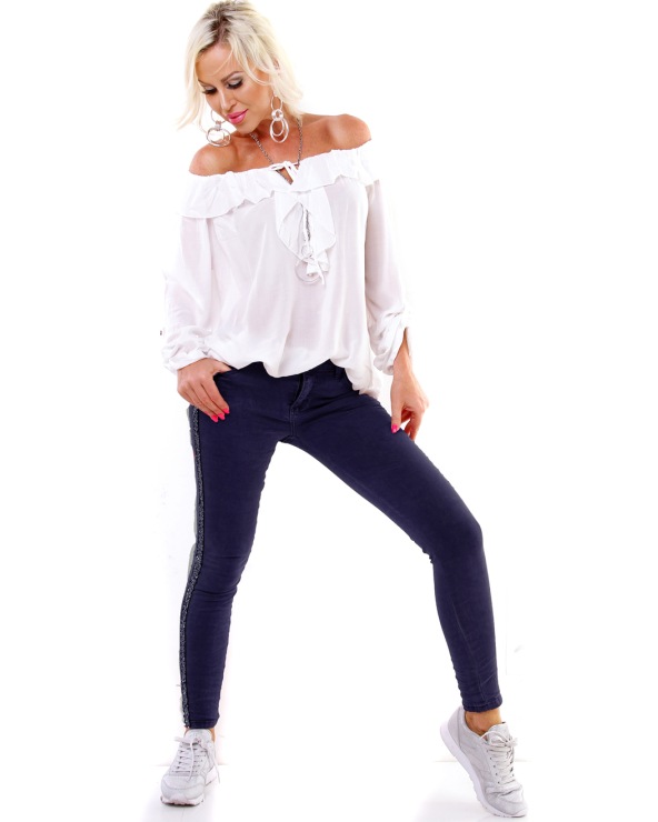Jeans Monday Premium - Pailletten - Weinrot