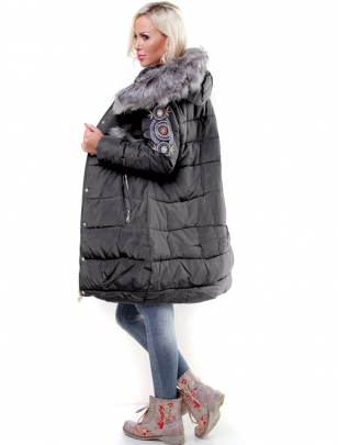 Jacke Honey Winter - Stickerei - Grau