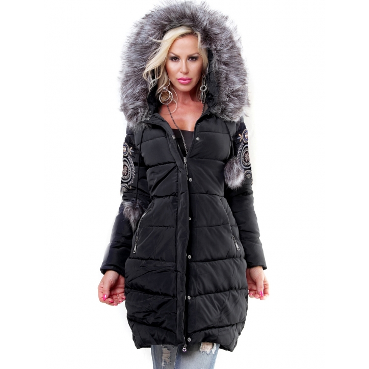 Jacke Honey Winter - Stickerei - Grau