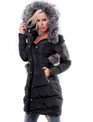 Jacke Honey Winter - Stickerei - Grau