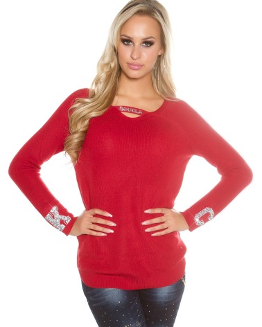 Pullover Koucla - Strasslogo - Beige