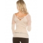 Pullover Koucla - Netzeinsatz - Beige