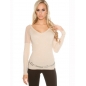 Pullover Koucla - Netzeinsatz - Beige