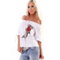 Bluse Miss Charm - Flowers - Weiss