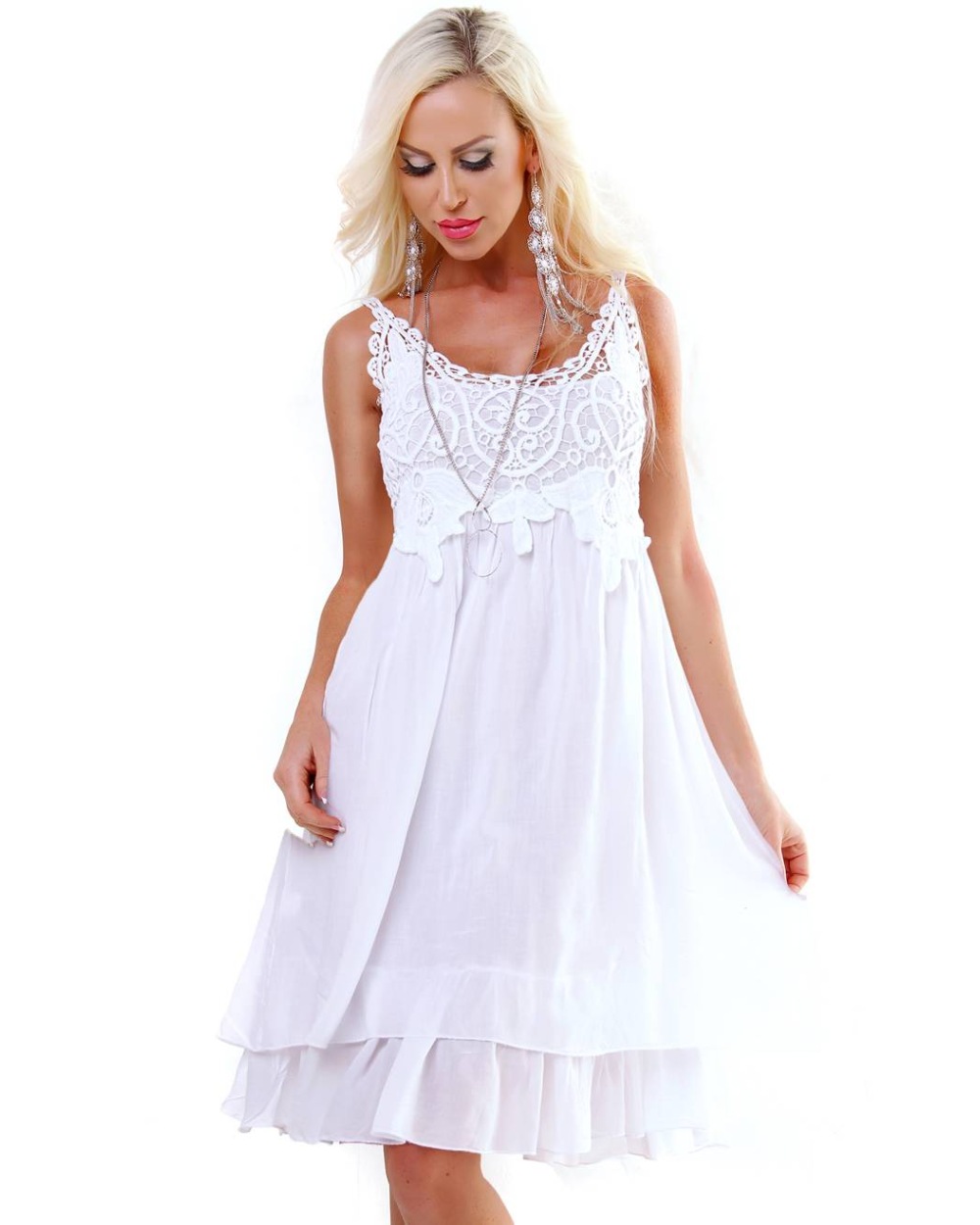 Kleid Bellina - Lagenlook - Weiss