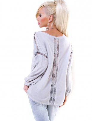 Pullover Fashion - Spitze - Grau