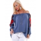 Bluse Made in Italy - Blumen - Weiss