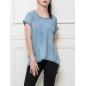 Kurzarmshirt Fashion - Basics - Hellblau Washed