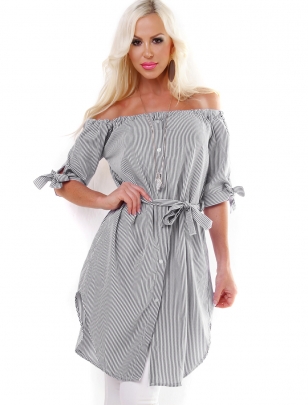 Kleid Made in Italy - Stripes - Schwarz/Weiss
