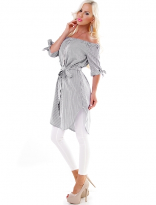 Kleid Made in Italy - Stripes - Schwarz/Weiss
