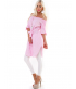 Kleid Made in Italy - Streifen - Rosa/Weiss