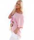 Kurzarmshirt Fashion - Applikation - Rosa